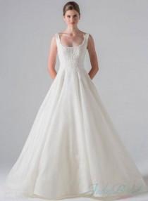 wedding photo - strappy scoop neck princess ball gown wedding dress