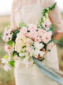 wedding photo - Pastel Bridal Bouquet Inspiration - Wedding Sparrow 
