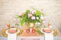 wedding photo - Styled Glamour Table Setting Metallic