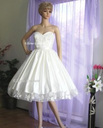 wedding photo - Ready To Ship. June -  Retro Style Tea Length Wedding Dress.