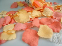 wedding photo - Coral & Peach Artificial Rose Petals 