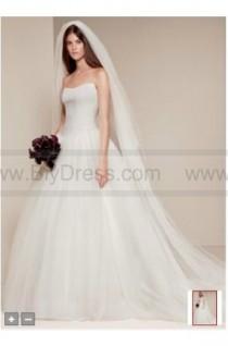 wedding photo -  White By Vera Wang Ball Gown With Chantilly Lace Appliques At Bodice Style VW351135