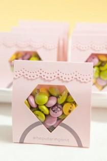 wedding photo - Make These Adorable DIY "diamond Candy Pouch" Favors!