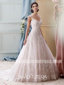wedding photo -  David Tutera for Mon Cheri Style Arwen 215277 Lace Strap Wedding Dresses