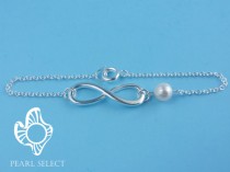 wedding photo - Infinity pearl bracelet,bridesmaids gift,bridesmaid bracelet,pearl bracelet,infinity bracelet,silver infinity pearl bracelet