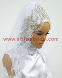 wedding photo - Ready To Wear Bridal Hijab  Code: HGT-0487 Muslim Bride, Modest Bride, Veil, Wedding