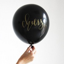 wedding photo - Calligraphy Cheers Balloons