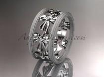 wedding photo -  Unique Platinum diamond bow wedding ring, engagement ring ADLR236