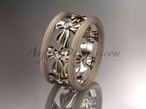 wedding photo -  14kt rose gold bow wedding ring, engagement ring ADLR236