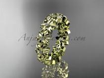 wedding photo -  14kt yellow gold diamond flower wedding ring, engagement ring, wedding band ADLR57