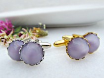 wedding photo - Purple Groom Cuff-Links, Groomsmen Cuff-Links, Lavender Cuff-Links, Wedding Cuff-Links, Gold Silver Cuff-Links for Dad, Cool Mens Jewelry
