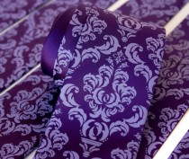 wedding photo - 6 damask wedding neckties. Groomsmen ties, group discount. Vegan-safe microfiber ties, matching silkscreened print.