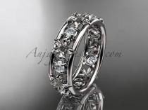 wedding photo -  14kt white gold leaf wedding ring, engagement ring, wedding band. ADLR160 nature inspired jewelry