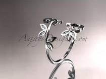 wedding photo -  Platinum diamond leaf and vine wedding ring,engagement ring,wedding band ADLR27