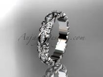 wedding photo -  Platinum floral diamond wedding ring, engagement ring, wedding band ADLR122