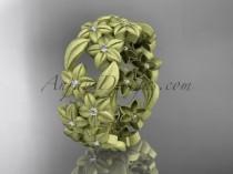 wedding photo -  14kt yellow gold diamond floral, leaf and vine wedding ring,engagement ring ADLR250