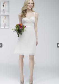 wedding photo -  Buy Australia Ivory A-line Straps Pleated Chiffon Skirt Mini Length 2015 Spring Bridesmaid Dresses 772 at AU$134.64 - Dress4Australia.com.au