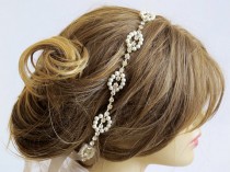 wedding photo - Rhinestone and Pearl headband, Wedding bridal headband, hairband, wedddings, Hair Accessory, hair accessories, Headpieces, headpiece, gift