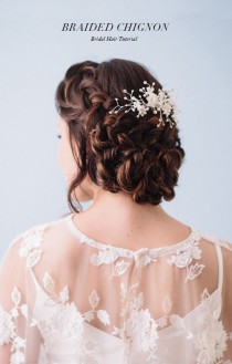 wedding photo - Romantic Braided Chignon Hair Tutorial