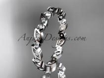 wedding photo -  platinum diamond leaf and vine wedding band,engagement ring ADLR12B