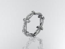 wedding photo -  platinum leaf and vine wedding ring,engagement ring ADLR19C