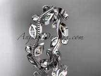 wedding photo -  platinum diamond leaf and vine wedding ring,engagement ring,wedding band ADLR1B
