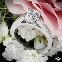 wedding photo - 18k White Gold "Honey Channel-Set" Diamond Engagement Ring