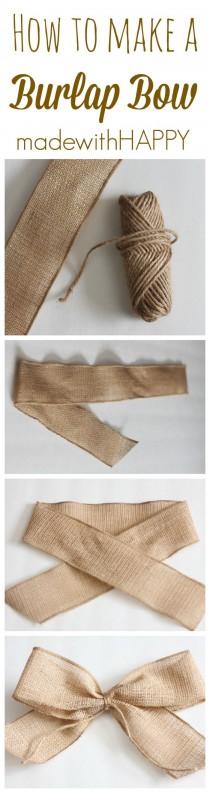 wedding photo - How To Make A Burlap Bow