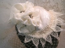 wedding photo - Wedding Veil Bra Hat--Made From Bra For Breast Cancer Awareness.Have a Hat Custom Made For Your Breast Cancer Survivor