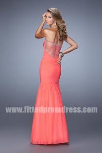 wedding photo -  2015 La Femme 21203 Strapless Pleated Prom Dress with Sheer Back