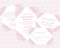 wedding photo - DIY Wedding Invitation Template Set (5x7 invitation & enclosure cards) 