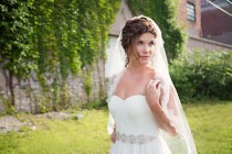wedding photo - Chantilly Lace Wedding Veil, Ivory Tulle with French Alencon Lace Edging - VE433