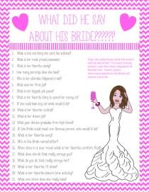 wedding photo - Bridal Shower Game What Did He Say? Couple Showers Printable