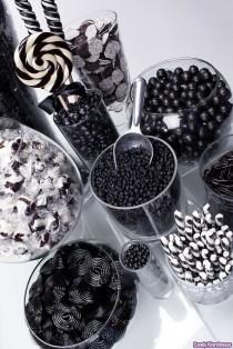 wedding photo - Dark And Delightful: Black And White Candy Buffet