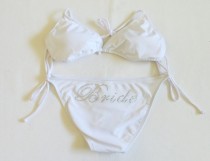 wedding photo - Bride bikini set. Honeymoon. Bridal bikini. Bride Swimwear. Bride gift. Bridesmaid bikini. Bride Bikini.