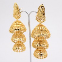 wedding photo - Vintage Indian Bollywood Drop Dangle Artificial Gold Chandelier Chumka Earrings Costume Jewelry Jewellery Bridal Wedding Party Prom