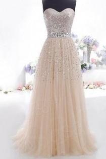 wedding photo - 2014 Cheap Plus Size Modest Champagne Prom Dresses Long Evening Part Dress W6