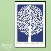wedding photo - Modern Wedding Guest Book - The Modwik - A Peachwik Interactive Art Print - 200 Guest Sign In - Modern Tree Guestbook