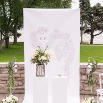 wedding photo - Floral Dreams Personalized Canvas Photo Backdrop