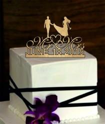 wedding photo -  Personalized cake topper - Rustic Wedding Cake Topper - Monogram Cake Topper - Mr and Mrs - Cake Decor - Bride and Groom - deer cake topper