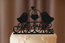 wedding photo -  silhouette wedding cake topper - personalized wedding cake topper - bride and groom cake topper , monogram cake topper - rustic cake topper