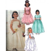 wedding photo - Butterick Sewing Pattern 3702 Girl's Dress and Veil