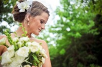 wedding photo - Bridal Birdcage Veil  as seen in StyleMePretty blog-- Ready to Ship