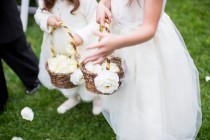 wedding photo - set of 2  Flower Girl Baskets Shabby Chic style