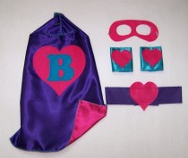 wedding photo - 20% DISCOUNT on our Personalized, Double Sided cape with Mask, Cuffs and Belt