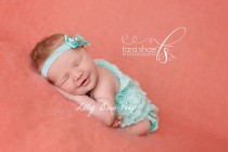 wedding photo - Baby Girl Clothes-Blue Lace Petti Romper and headband-Preemie-Newborn Girl Clothes-Infant-Child-Toddler-baby Baptism-Wedding-baby girl-dress