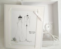 wedding photo - Custom Gown Sketch Wedding Memory Box