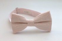wedding photo - Blush Pink Lace Bow Tie - Blush Lace Bow Tie - Blush Bow Tie - Light Pink Bow Tie - Pink Bow Tie Baby Bow Tie - Adult Bow Tie - Pet Bow Tie