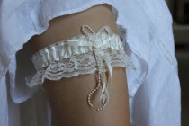 wedding photo - READY TO SHIP - wedding garter belt - ivory bridal garter - weddinggarter  - garter wedding -  bridal garter -  stretchy garter - garter set
