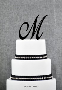 wedding photo - Personalized Monogram Initial Wedding Cake Toppers - Letter M, Elegant Cake Toppers, Unique Cake Topper, Traditional Topper